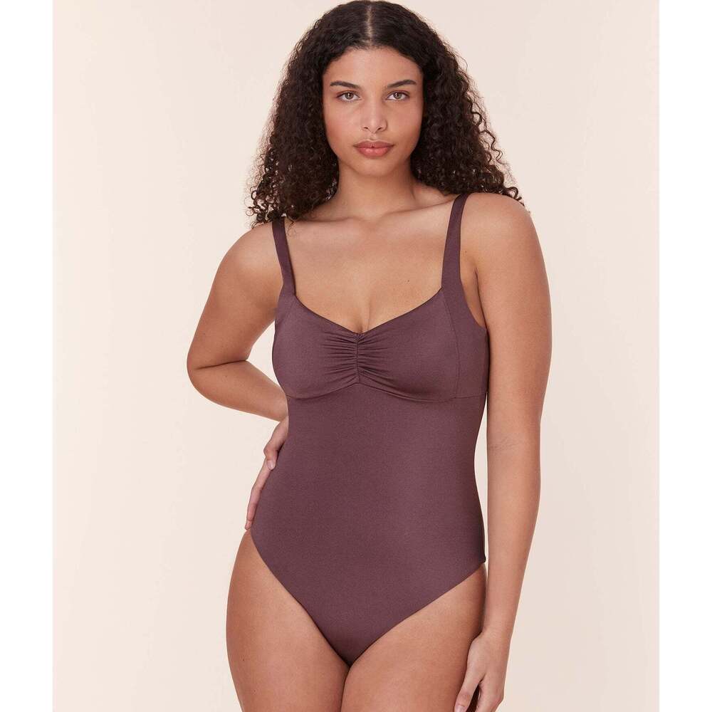 Andie The Nadi One Piece - Satin - Licorice - Long Torso Size LLICORICE / L